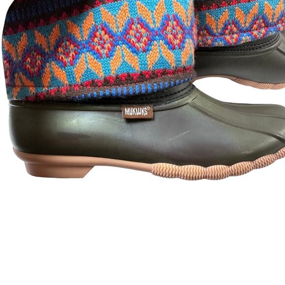 Womans mukluks rubber and woven boots size 7 - Picture 3 of 8